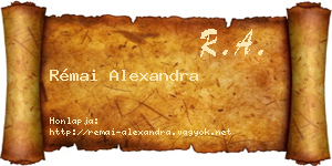 Rémai Alexandra névjegykártya